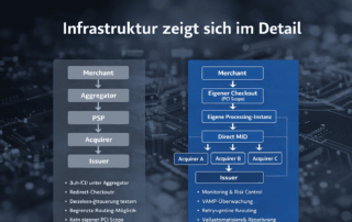 Aggregator-Modell vs. Eigenständige Payment-Infrastruktur im Detail als Grafik