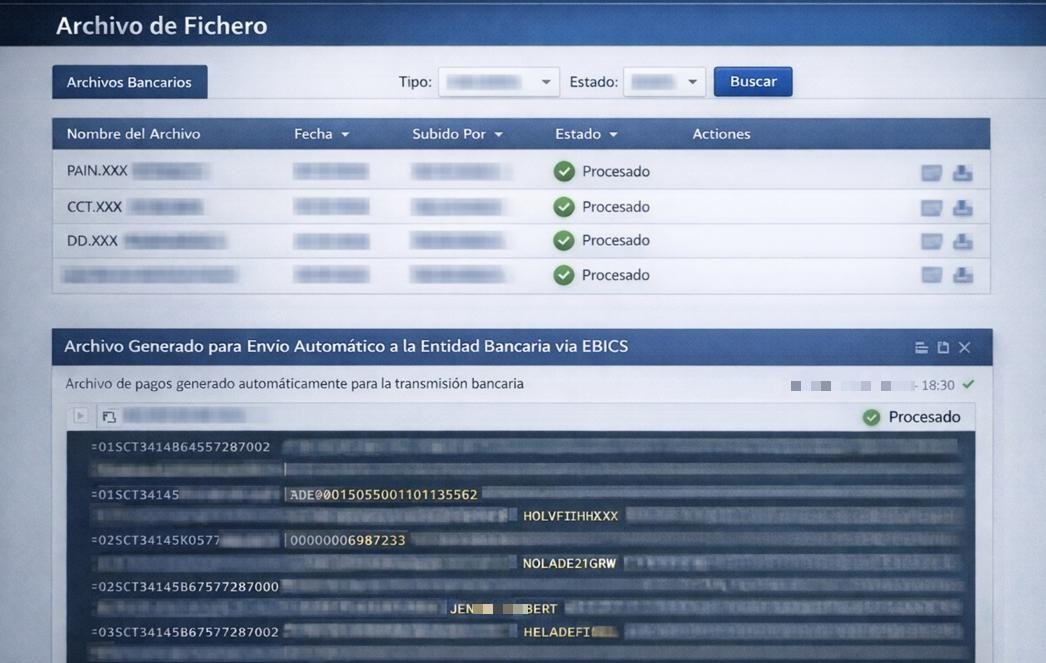 Settlement Payment Bankdatei EBICS Verarbeitung im Payment System